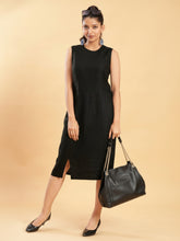 Black Linen Sheath Dress