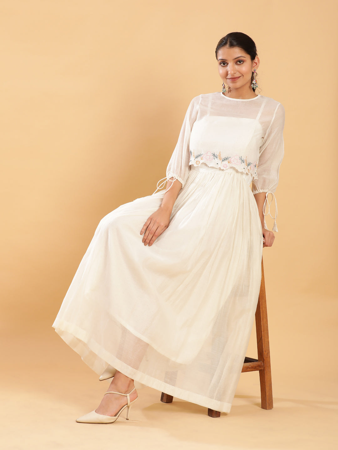 Bohemian Signature Dress with Embroidered Mul Top