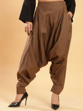 Boho Brown Linen Harem Pants
