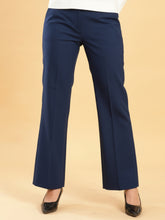 Carbon Blue Linen Bootcut Trousers