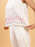 Flamingo Stroll Embroidered Linen Top 3