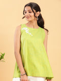 Lime Green Top with Motif