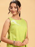 Lime Green Top with Motif