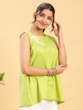 Lime Green Top with Motif