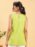 Lime Green Top with Motif