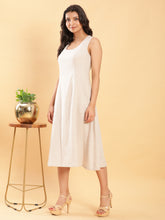 Linen Midi Dress - Beige
