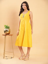 Linen Midi Dress - Chrome Yellow