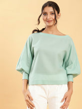 Summer Fresh Mint Green Linen Boxy Top