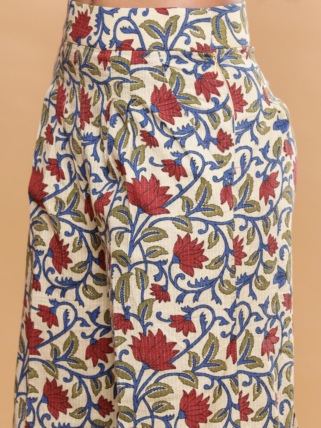 Mel-Jol Ajrakh Sleeveless Shirt with Pants Co-ords