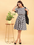 Check-Mate Black n White Check Dress