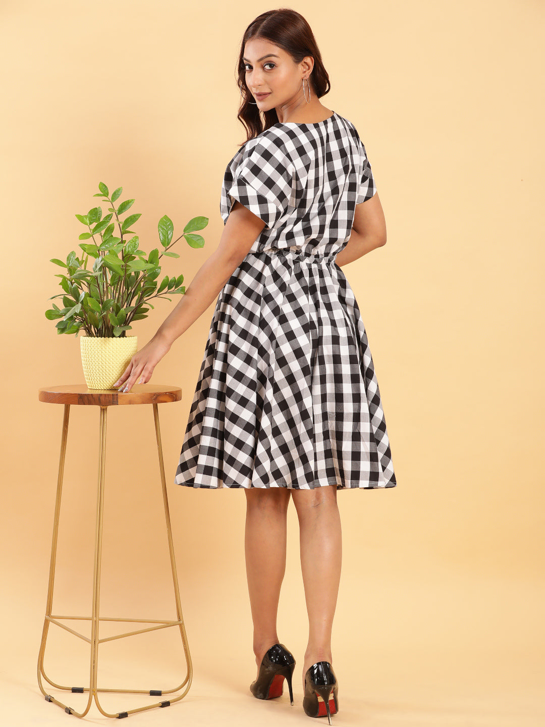 Check-Mate Black n White Check Dress