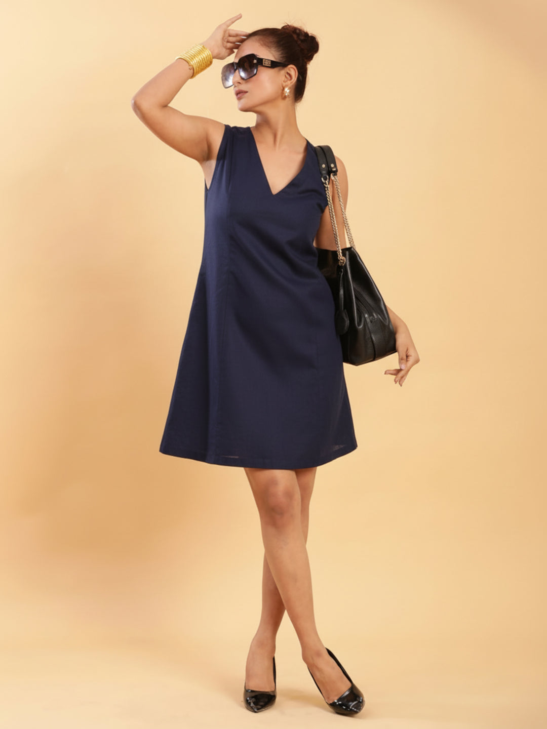 Corporate Casual Short Linen Dress 1