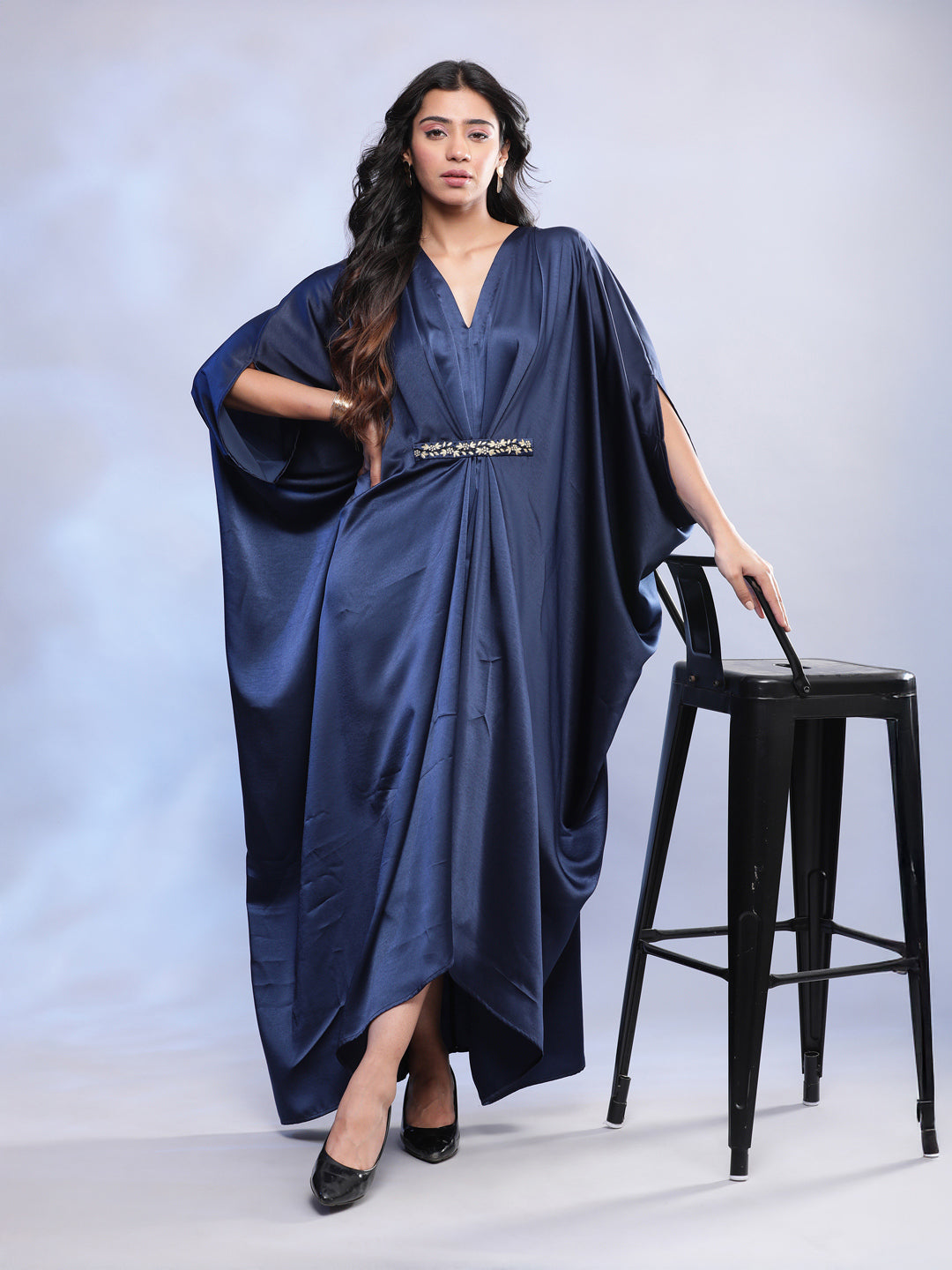 Dark Night Drape Cowl Kaftan