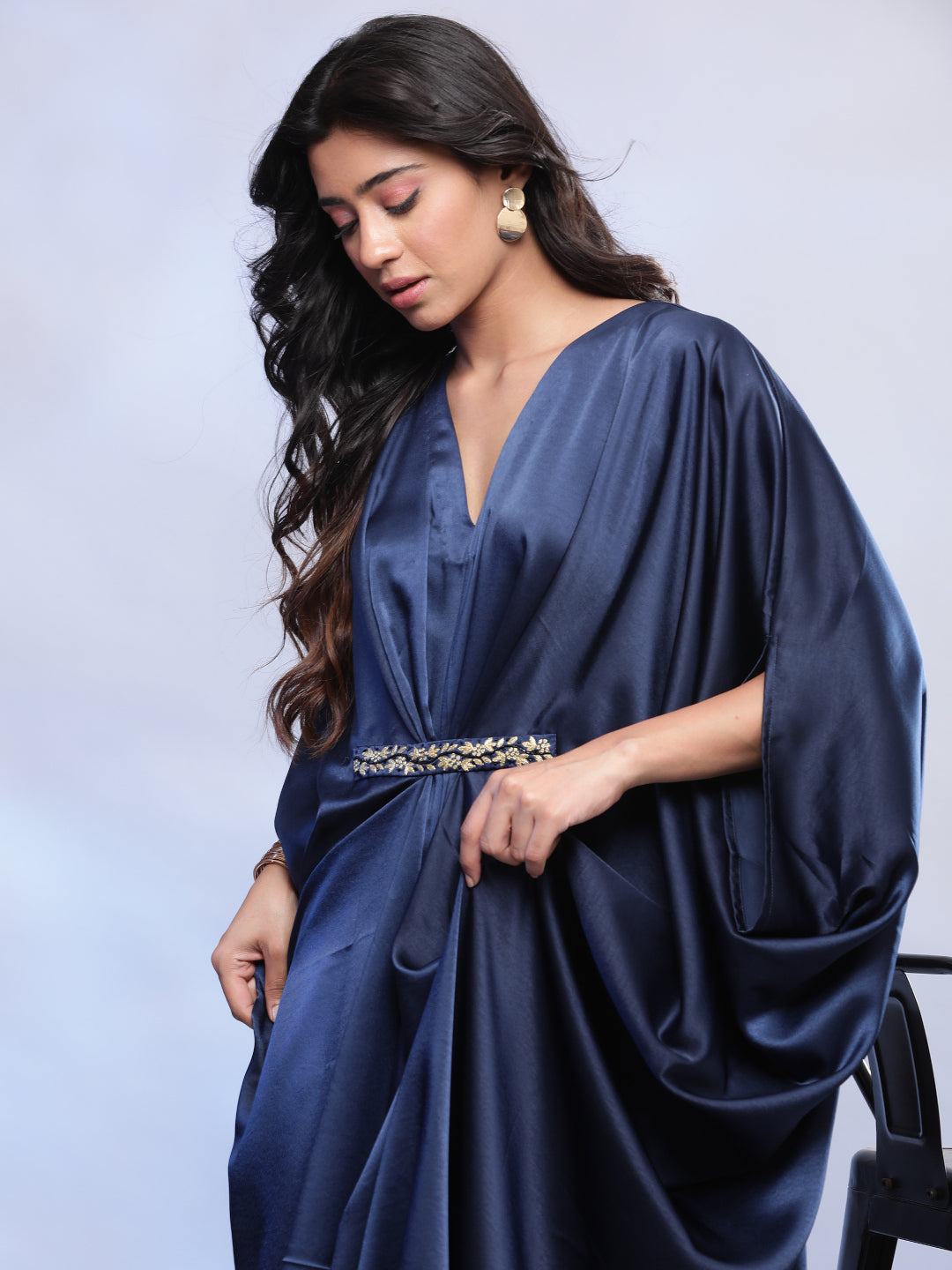 Dark Night Drape Cowl Kaftan