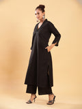 Classic Signature Hand-Embroidered Kurta Pant - Black