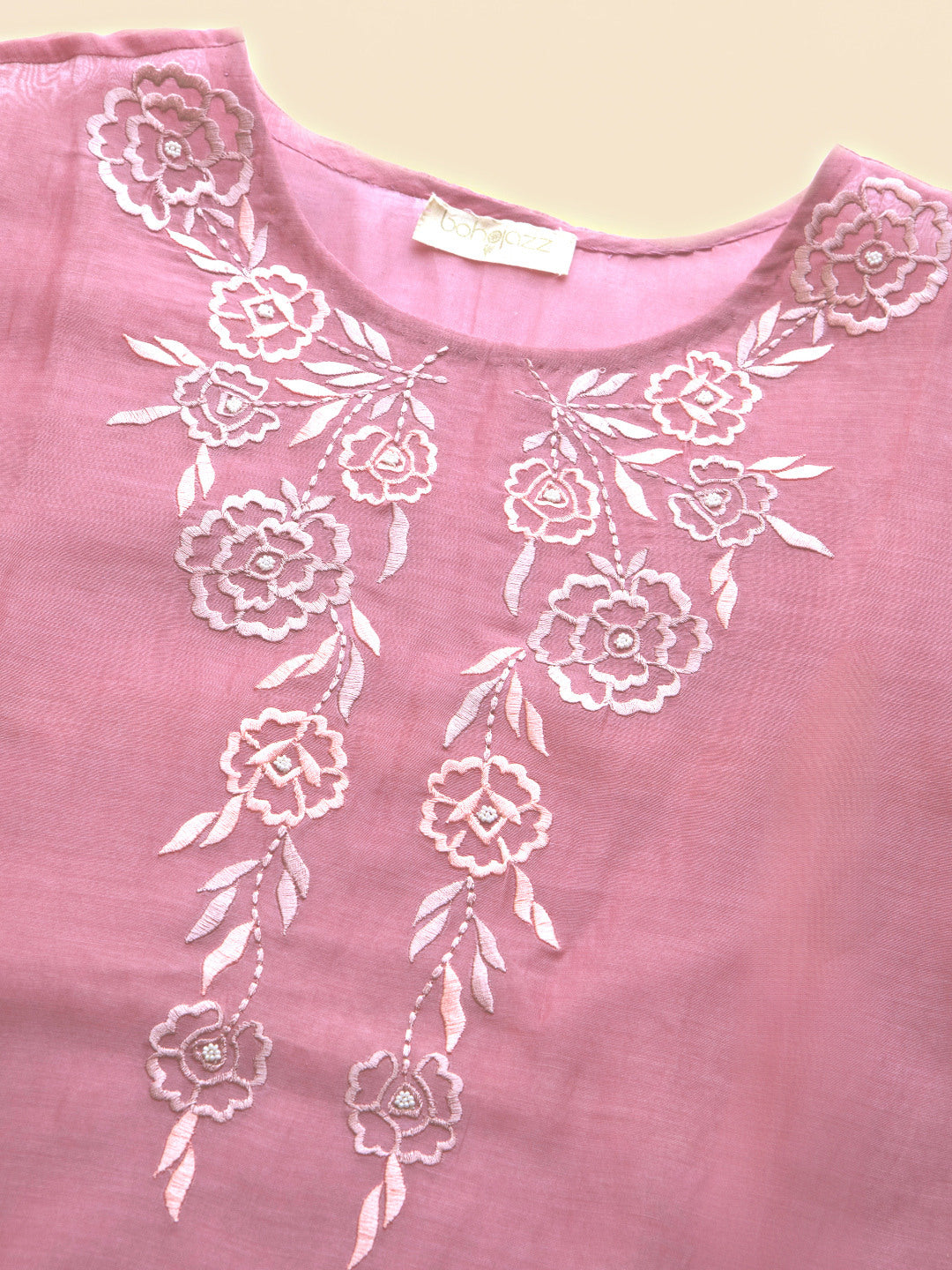 Nazm Embroidered Kurta Pants with Dupatta - Mauve