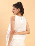 Flamingo Stroll Embroidered Linen Top 4