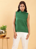 Green Fitted Top with Off-White Trousers Co-ord Set