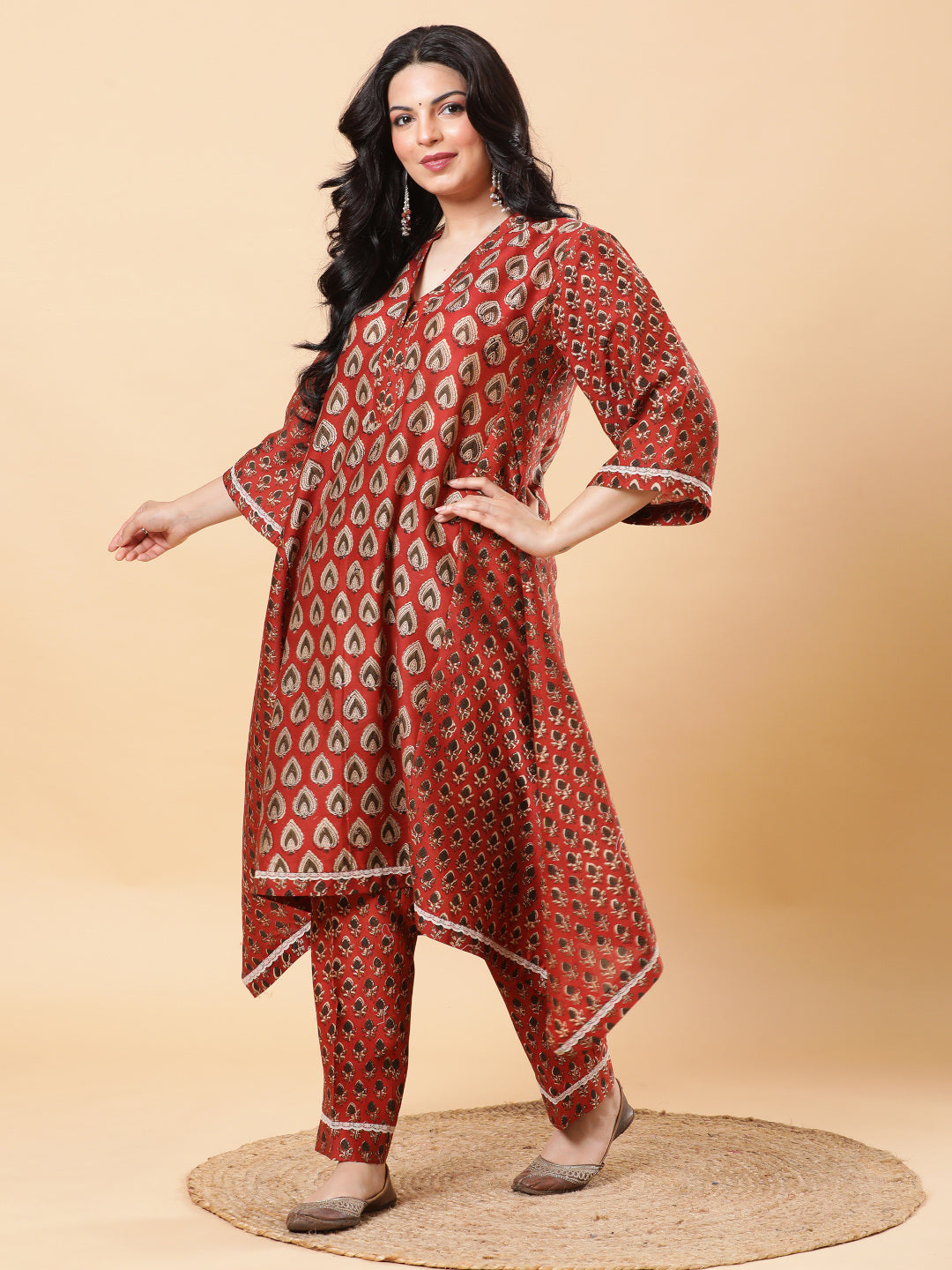 Handblock Chanderi Kurta Pants