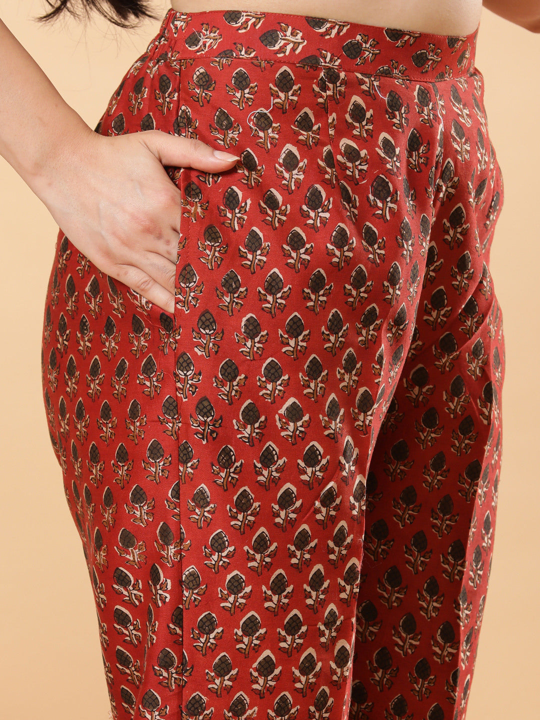 Handblock Chanderi Kurta Pants