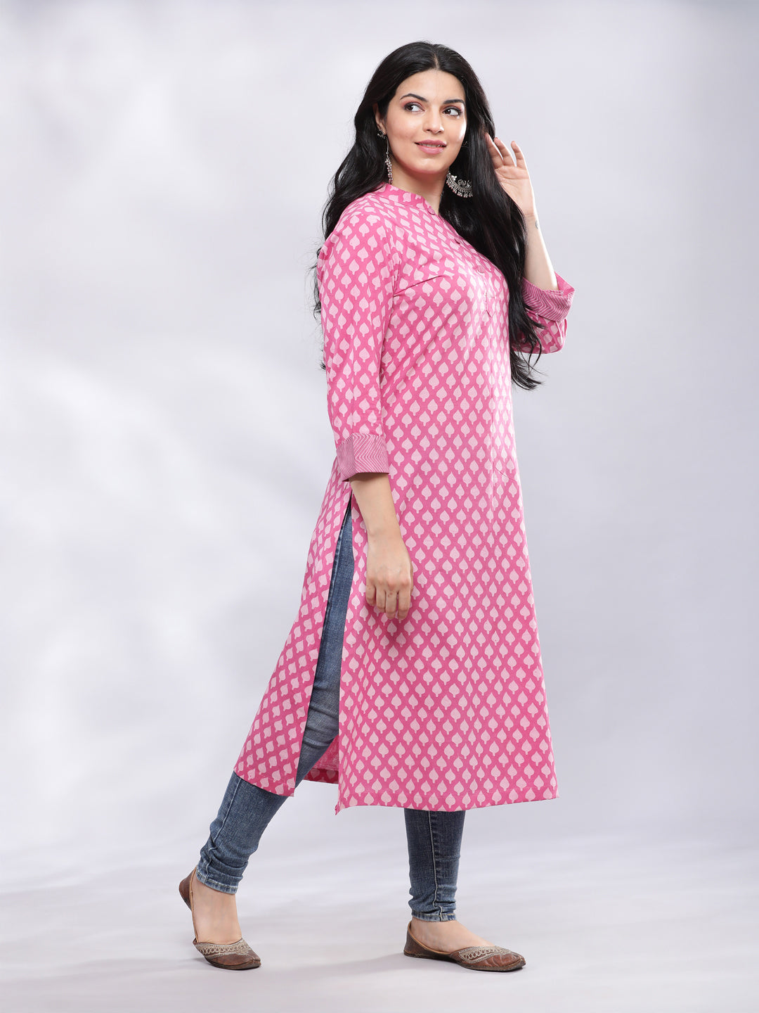 Handblock Kurta - Pink