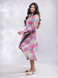 Pep It Up Hot Pink Check High Low Tunic