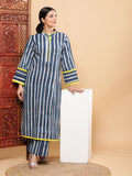 Indigo Handblock Stripe with Yellow Pop Kurta Pant