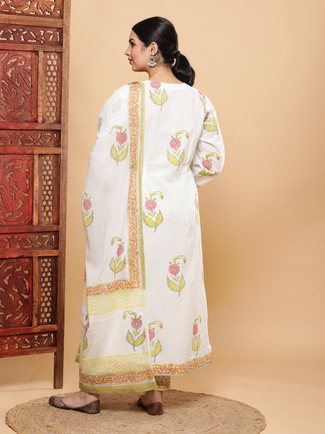 Jaipuri Kurta with Afghani Salwar and Mul Dupatta