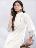 Simple Yet Formal Kurta Pant with Embroidered Sheer