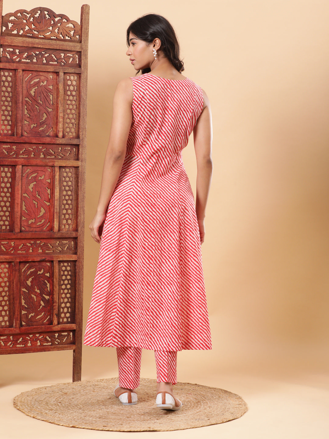 Lehriya High-slit Flared Kurta with Pants - Red