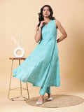 Lehriya High-slit Flared Kurta with Pants - Turquoise