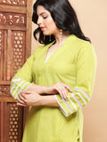 Lime Cordial with Lace Details Kurta Pants