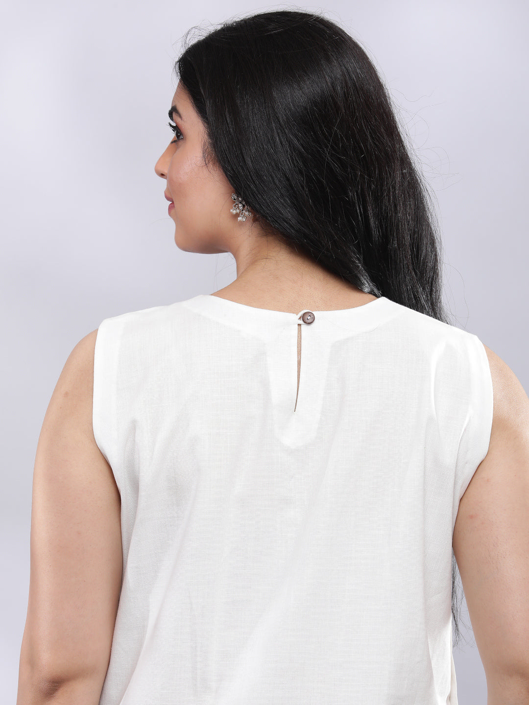 Indo-Western Longline Top with Wooden Buttons