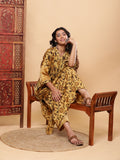 Mustard Vegetable Dye Flowy Modal Kurta with Pants