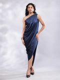 One Shoulder Drape Cowl Gown