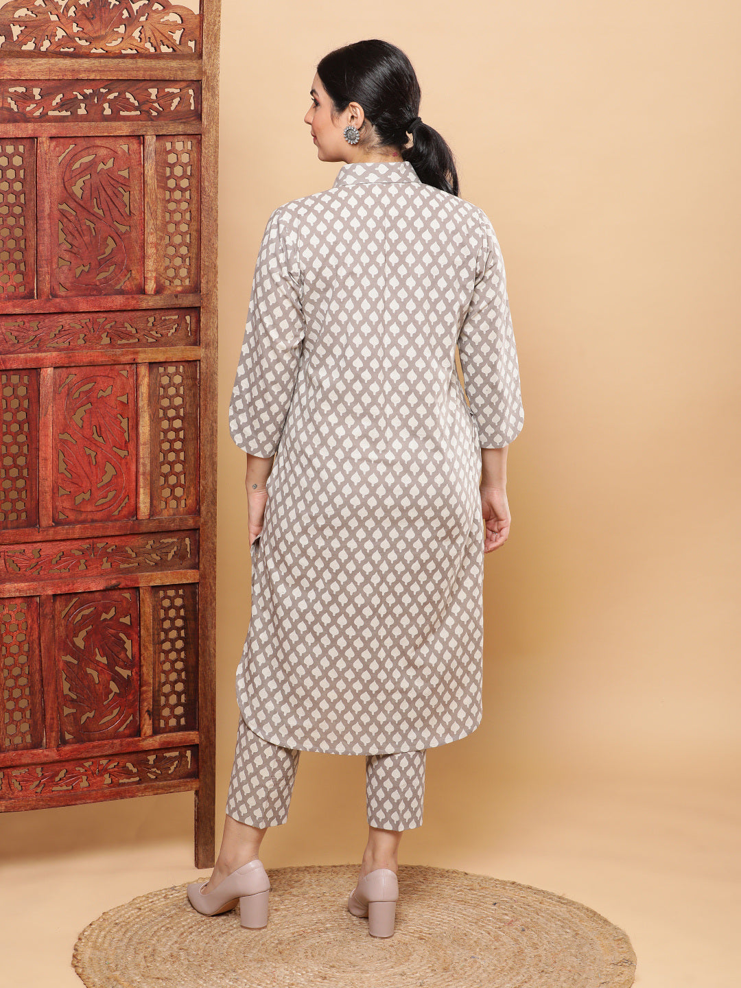 Multi-occasion Pathani Kurta with Tulip Fringe Sleeves + Pants