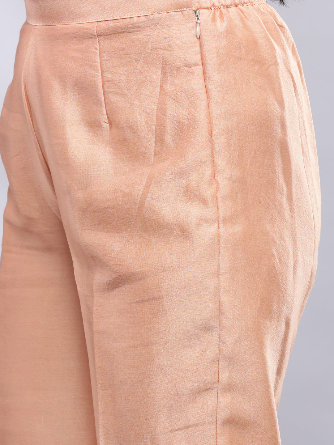 Peach with Turq Motif Elegant Kurta Pants