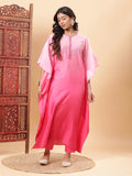 Pink Ombre Embroidered Kaftan with Pants