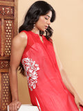 Signature Red Ombre Kurta with White Co-ords