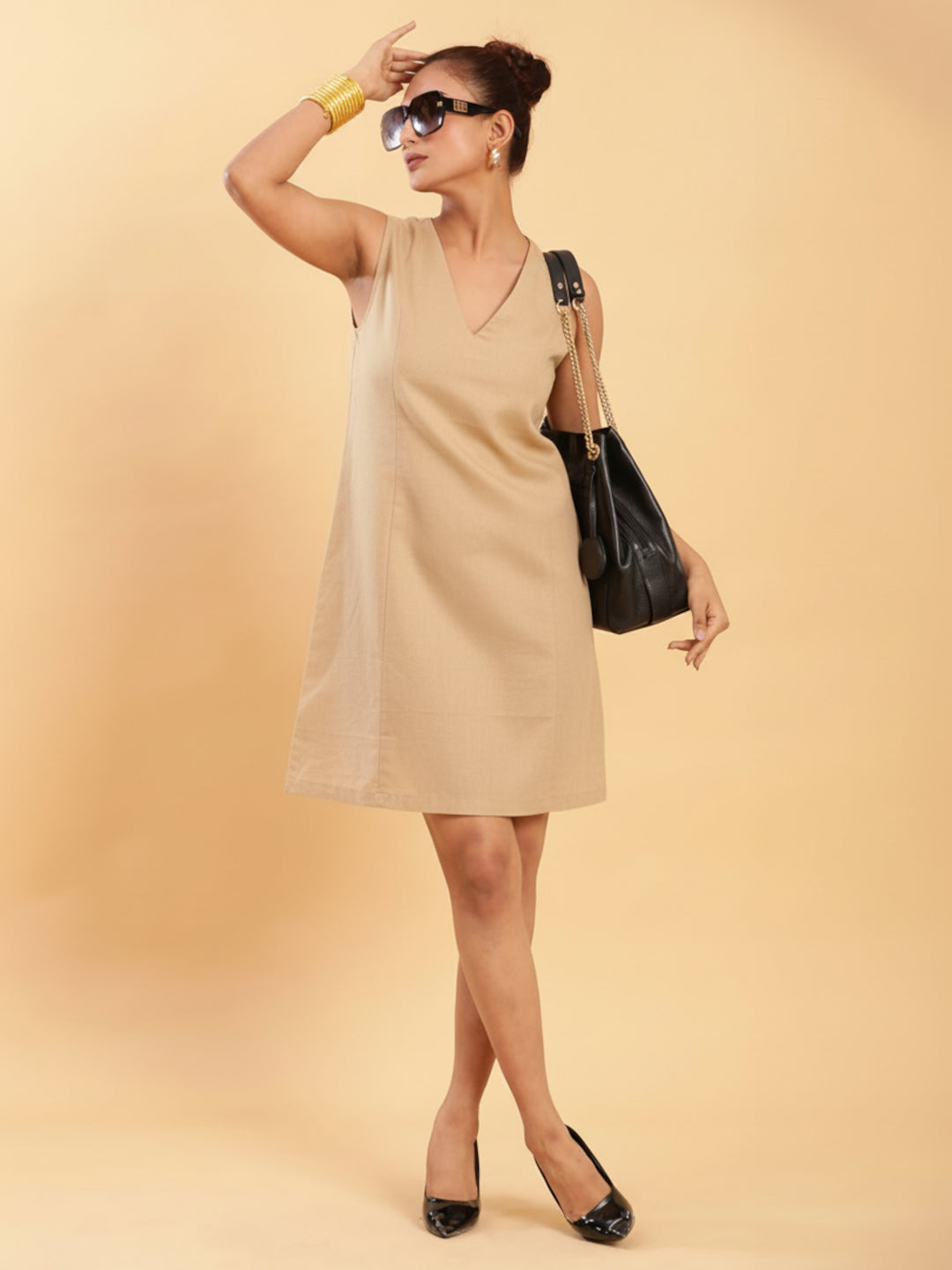 Relaxed Beige Linen Dress 1
