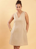 Relaxed Beige Linen Dress 2