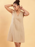 Relaxed Beige Linen Dress 3