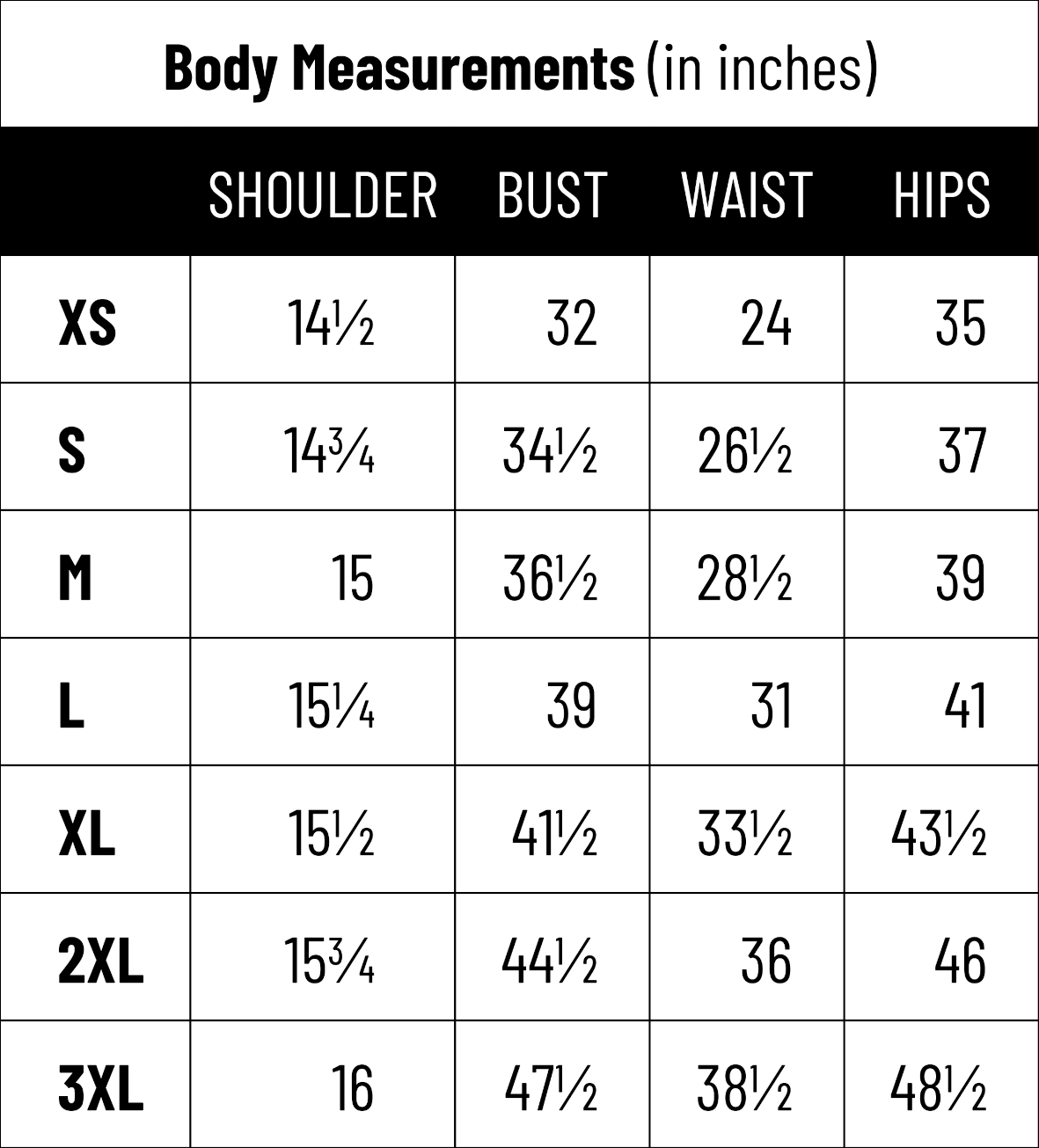 Size Chart