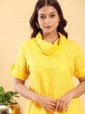 Yellow Sunshine Cowl Neck Top